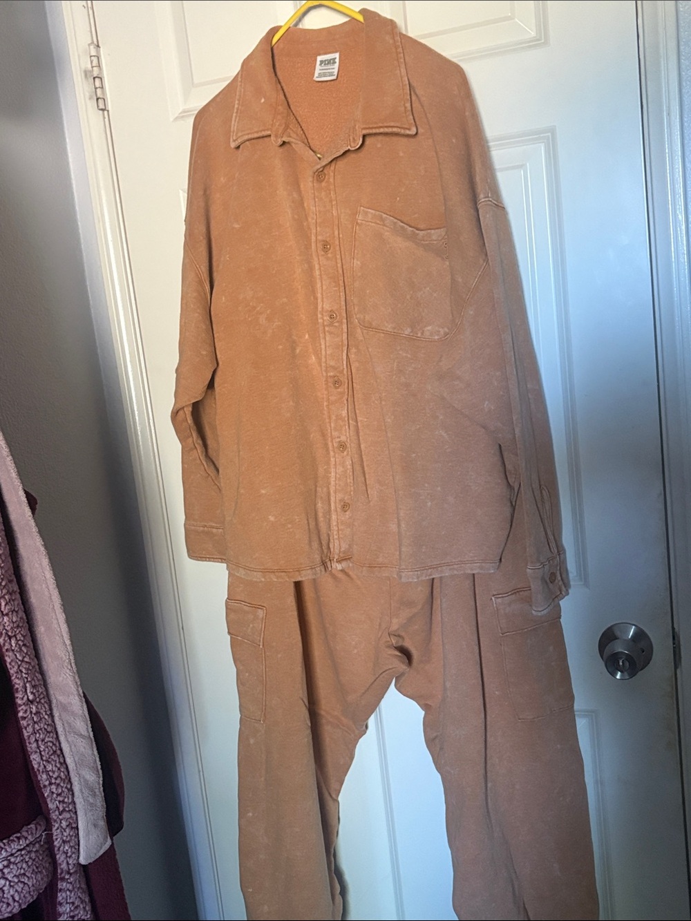 PINK Victoria's Secret Washed Cargo Jumpsuit - Rust